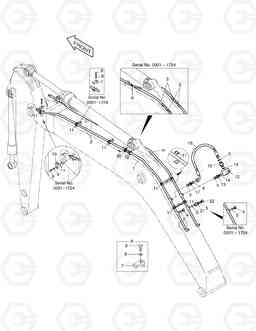 6940 BOOM PIPING-BOOM 4.6m(ONE WAY) SOLAR 130W-V, Doosan
