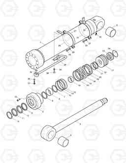 4810 BOOM CYL.(L.H)-ARTI. BOOM FOR LOCK VALVE SOLAR 130W-V, Doosan