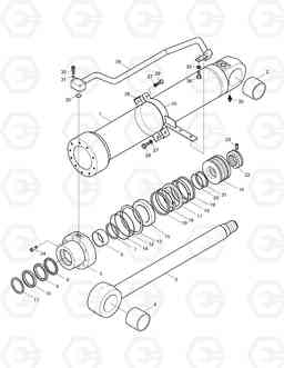 4851 BOOM CYL.(R.H)-BOOM 4.3m FOR LOCK VALVE SOLAR 130W-V, Doosan