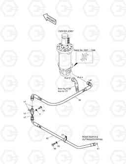 6220 FRONT DOZER PIPING(3)-BOLTING TYPE SOLAR 130W-V, Doosan