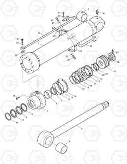 4380 BOOM CYLINDER(R.H)-E.D-LOCK VALVE SOLAR 130-V, Doosan