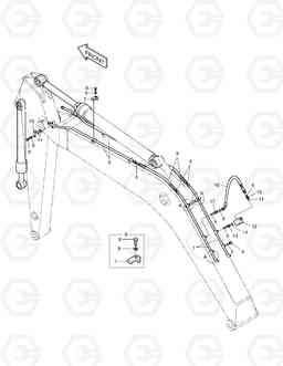 6480 BOOM PIPING-BOOM 4.0m(ONE WAY) SOLAR 130-V, Doosan