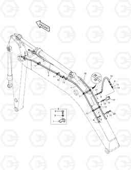 6501 BOOM PIPING-BOOM 4.6m(ONE WAY) SOLAR 130-V, Doosan