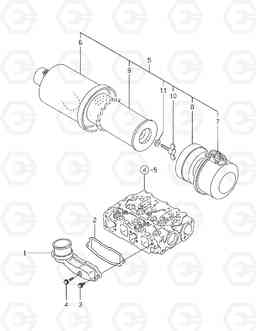 140 SUCTION MANIFOLD & AIR CLEANER SOLAR 010, Doosan