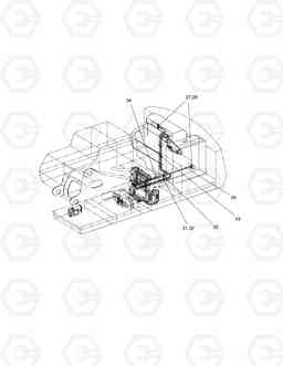 6290 HEATER PIPING-W/O CAB. RISER SOLAR 290LL, Doosan