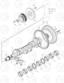 015 CRANK SHAFT ASS'Y SOLAR 400LC-V, Doosan