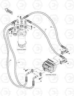 1280 MAIN PIPING(5)-TRAVEL SOLAR 400LC-V, Doosan