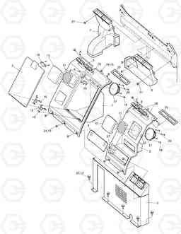 1430 HEATER COVER SOLAR 400LC-V, Doosan