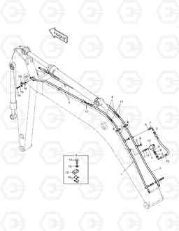 6350 BOOM PIPING-ONE WAY SOLAR 400LC-V, Doosan