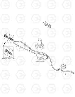 6542 BLADE & O/RIGGER PIPING-FRONT DOZER SOLAR 200W-V, Doosan