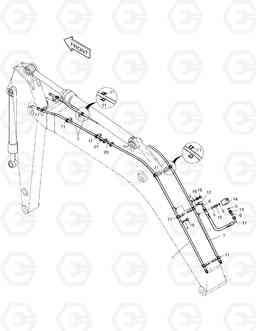 7281 BOOM PIPING-BOOM 5.2m(ONE WAY) SOLAR 200W-V, Doosan