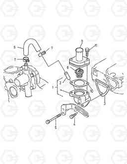 040 WATER FLANGE & THERMOSTAT SOLAR 015      , Doosan