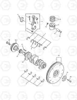 060 CRANK SHAFT & FLYWHEEL SOLAR 55-V, Doosan