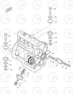 1110 ENGINE MOUNTING(1)-CUSHION SOLAR 55-V, Doosan