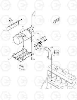 1141 ENGINE MOUNTING(4-1)-MUFFLER SOLAR 55-V, Doosan