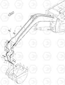 6250 BREAKER PIPING-BOOM3.0m+ARM1.6m SOLAR 55-V, Doosan