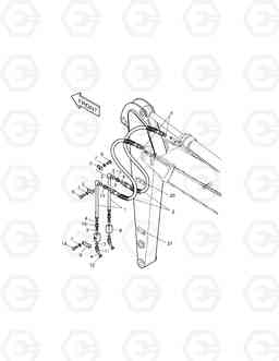 6520 ARM PIPING-ARM 2.0m 1 & 2 WAY(ARTI.BOOM) SOLAR 220N-V, Doosan