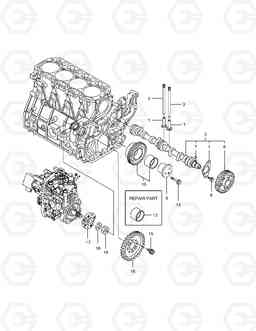 017 CAM SHAFT & DRIVING GEAR 450PLUS(Tier-3 E/G), Doosan