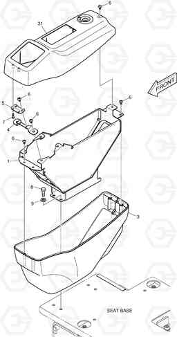 1570 CONTROL STAND - R.H B55W-2, Doosan