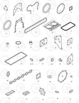 032 OVER HAUL GASKET KIT - ALL MEGA300-V Yearly, Doosan