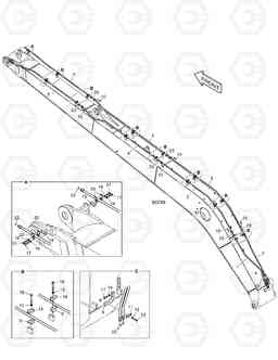 7050 BOOM PIPING - BOOM 10m(ROTATING) DX300LC, Doosan