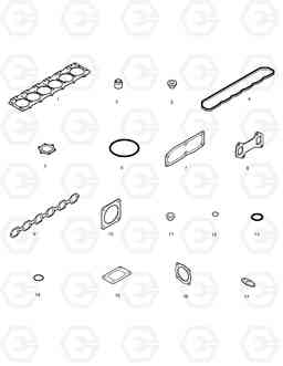 030 OVER HAUL GASKET KIT-TOP DX140W, Doosan