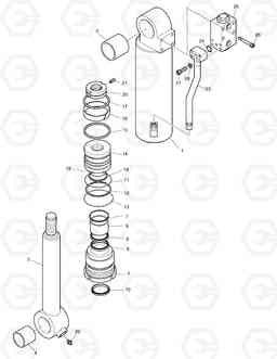 4400 OUTRIGGER CYLINDER - L.H. DX140W, Doosan