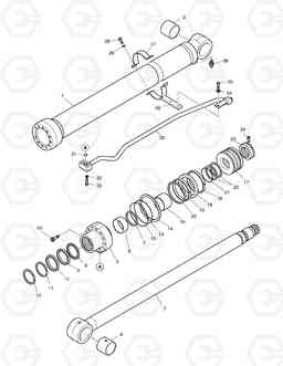 4430 BOOM CYLINDER - R.H.(LOCK VALVE) DX140W, Doosan