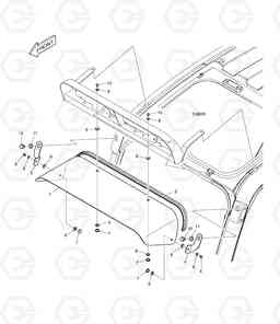 6150 RAIN SHIELD & LAMP MOUNTING DX140W, Doosan