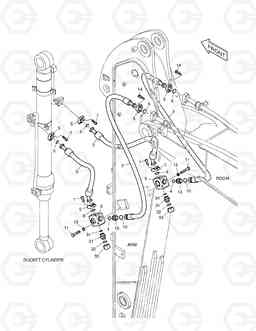 6460 ARM PIPING - ARM 2.1m(CLAMSHELL) DX140W, Doosan