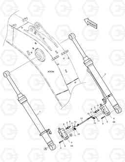 6600 BOOM PIPING - LOCK VALVE DX140W, Doosan