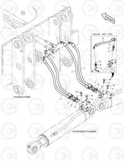 6900 FRONT/REAR OUTRIGGER PIPING DX140W, Doosan