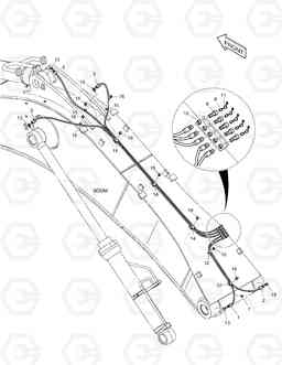 6550 LUBRICATION PIPING - BOOM 6.3m DX480LC, Doosan