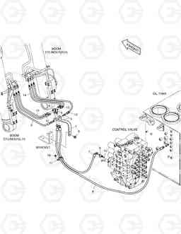 6630 PILOT PIPING-BOOM LOCK VALVE DX480LC, Doosan