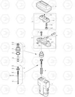 4301 PEDAL VALVE - TWO WAY & ROTATING DX420LC, Doosan