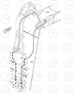 6900 ARM PIPING - ROTATING (ARM 3.95m) DX420LC, Doosan