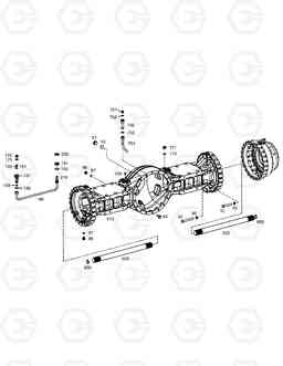 3320 AXLE CASING-FRONT AXLE DL400, Doosan