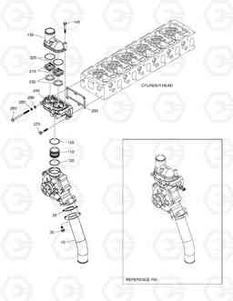 013 COOLING WATER PIPE & THERMOSTAT DL300, Doosan