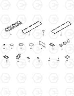 036 OVER HAUL GASKET KIT - TOP DX300LL, Doosan