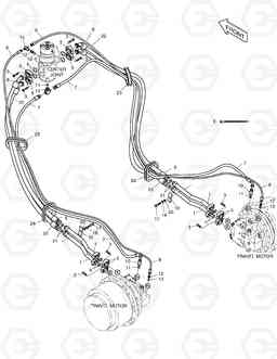 2180 TRAVEL PIPING DX300LL, Doosan