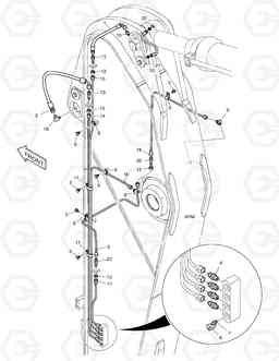 6380 LUBRICATION PIPING - ARM 2.5m DX300LL, Doosan