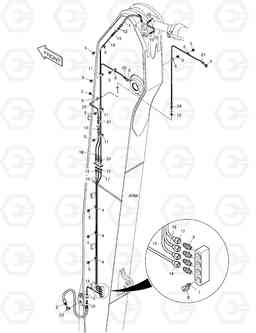 6500 LUBRICATION PIPING - ARM 7.0m DX300LL, Doosan