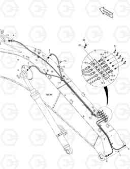 3141 LUBRICATION PIPING - BOOM DX225LC, Doosan