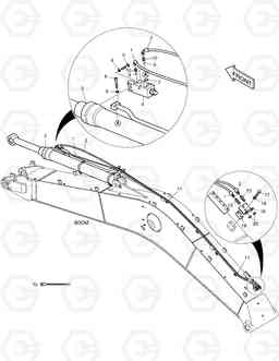 6440 ARM PIPING - LOCK VALVE DX225LC, Doosan