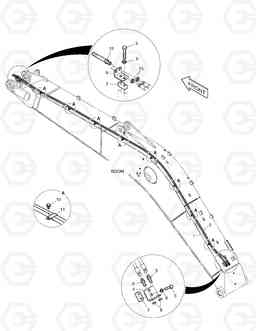 6870 BOOM PIPING - BOOM 5.2m(QUICK FIT) DX225LC, Doosan