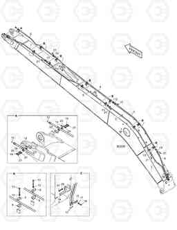 7400 BOOM PIPING - BOOM 8.5m(ROTATING) DX225LC, Doosan