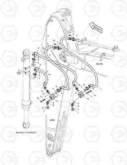 6200 ARM PIPING - ARM 3.0m(CLAMSHELL) DX255LC(ERP), Doosan