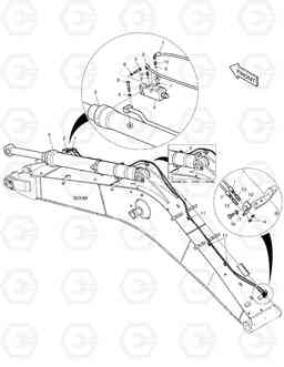 6610 ARM PIPING - LOCK VALVE (BOOM 5.3m) DX255LC(ERP), Doosan