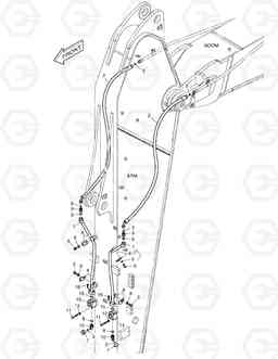 6830 ARM PIPING - ARM 3.5m(ROTATING) DX255LC(ERP), Doosan