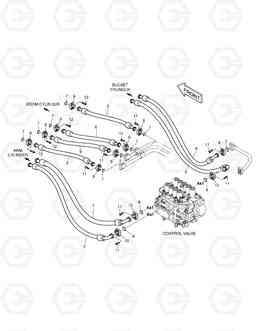 1290 MAIN PIPING(4) - ARM, BUCKET DX210W, Doosan